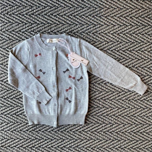 Little girls sequins bow cardigan - Picture 1 of 2